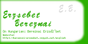 erzsebet bereznai business card